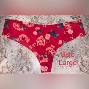 VS PINK Floral thong panty Large NWT